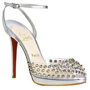 Christian Louboutin St Jeannette 120 Nappa Metallic Spike Pumps Heels